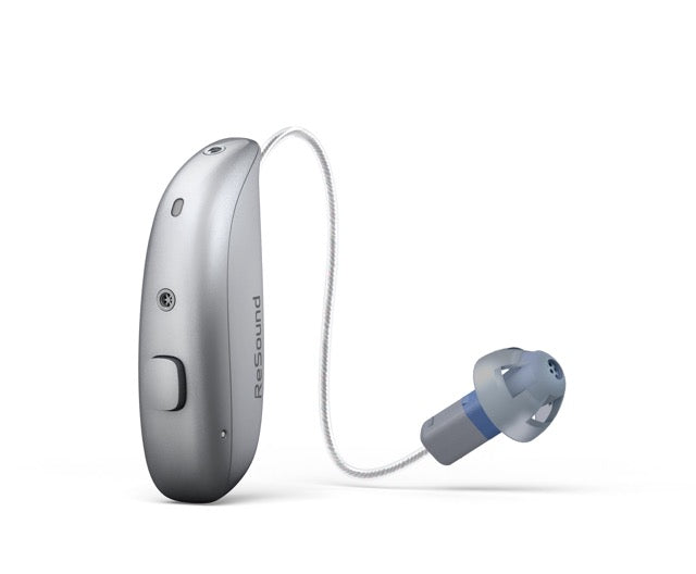 ReSound Savi Hinter-dem-Ohr-Hörgerät in der Farbe Sparkling Silver