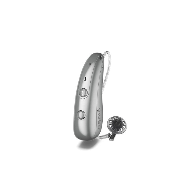 Signia Pure Charge&Go BCT IX Hinter-dem-Ohr-Hörgerät in der Farbe Silber