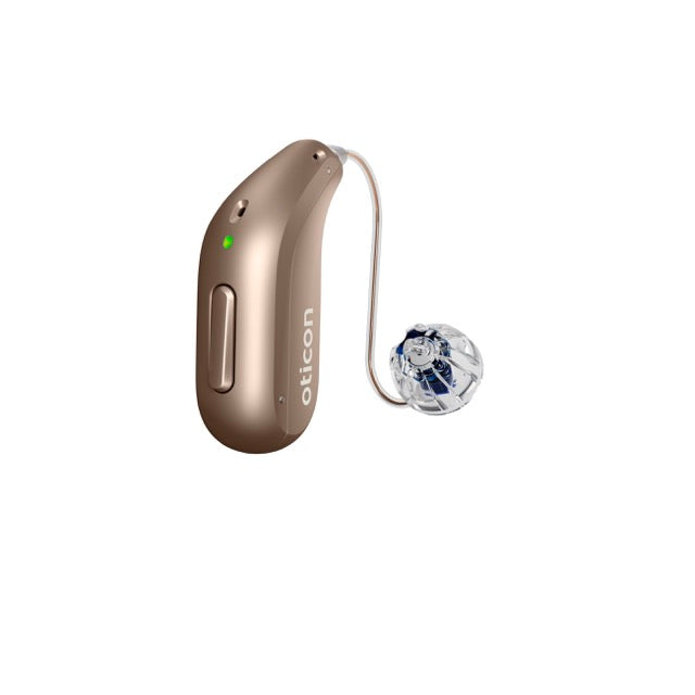 Oticon Intent Hinter-dem-Ohr-Hörgerät in der Farbe Sienna-Braun