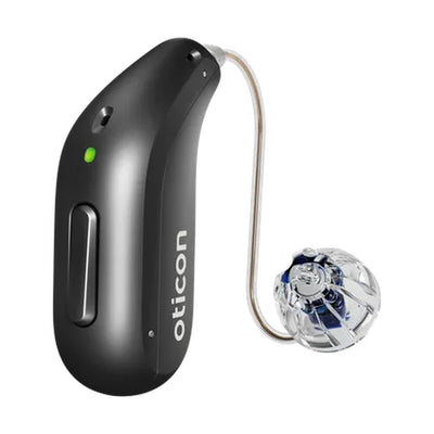 Oticon Reveal Hinter-dem-Ohr-Hörgerät in der Farbe Perl-Schwarz