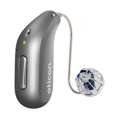 Oticon Reveal Hinter-dem-Ohr-Hörgerät in der Farbe Titan