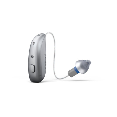 ReSound Sensia Hinter-dem-Ohr-Hörgerät in der Farbe Sparkling Silver