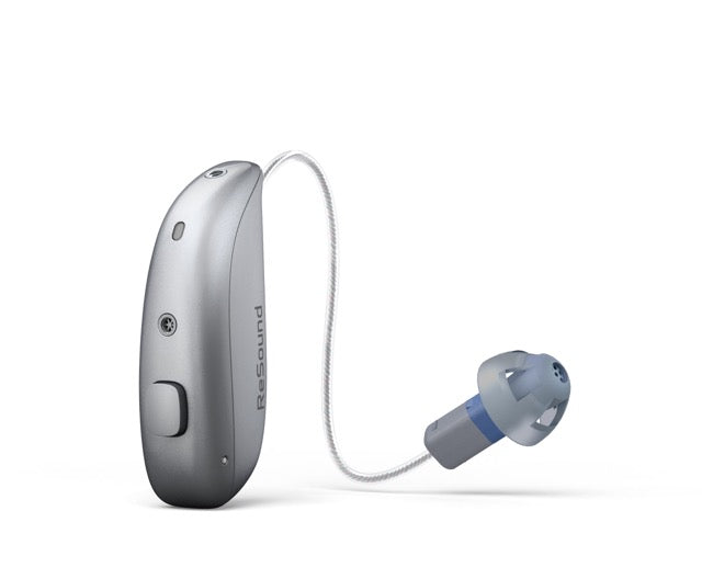 ReSound Vivia Hinter-dem-Ohr-Hörgerät in der Farbe Sparkling Silver