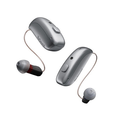ReSound Vivia Hinter-dem-Ohr-Hörgeräte in der Farbe Sparkling Silver