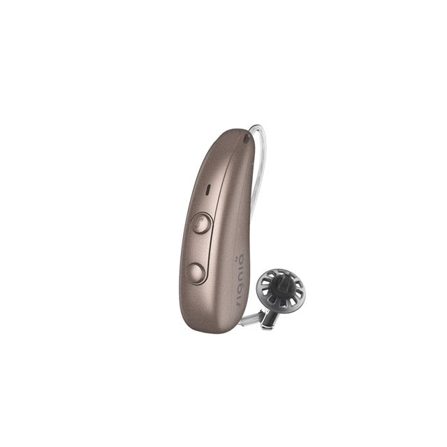 Signia Pure Charge&Go IX Hinter-dem-Ohr-Hörgerät in der Farbe Dunkelblond