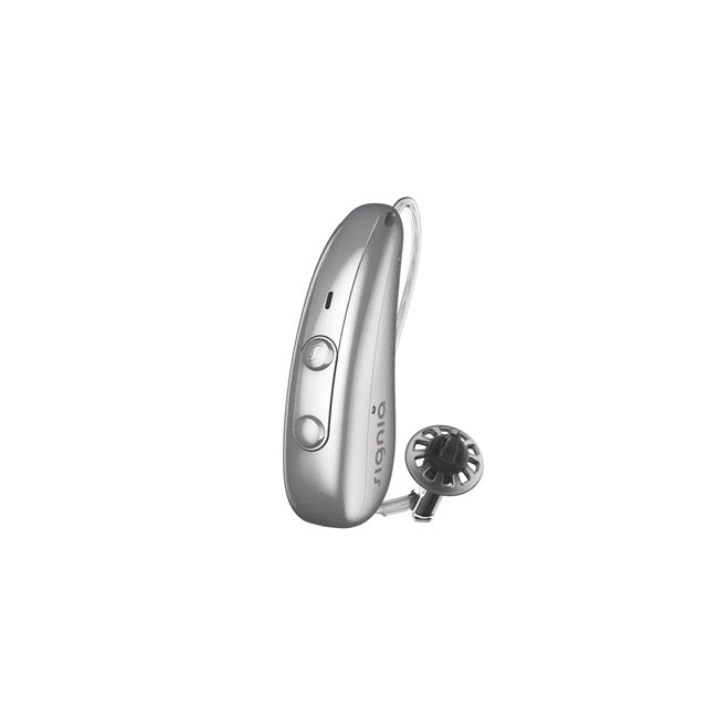 Signia Pure Charge&Go IX Hinter-dem-Ohr-Hörgerät in der Farbe Silber