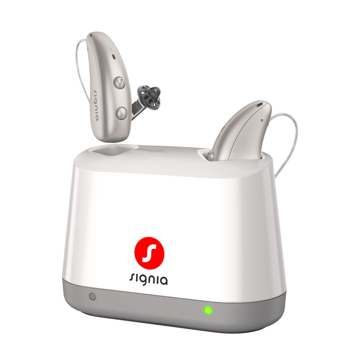 Signia Pure Charge&Go MaX Hinter-dem-Ohr-Hörgerät in Desktop Charger