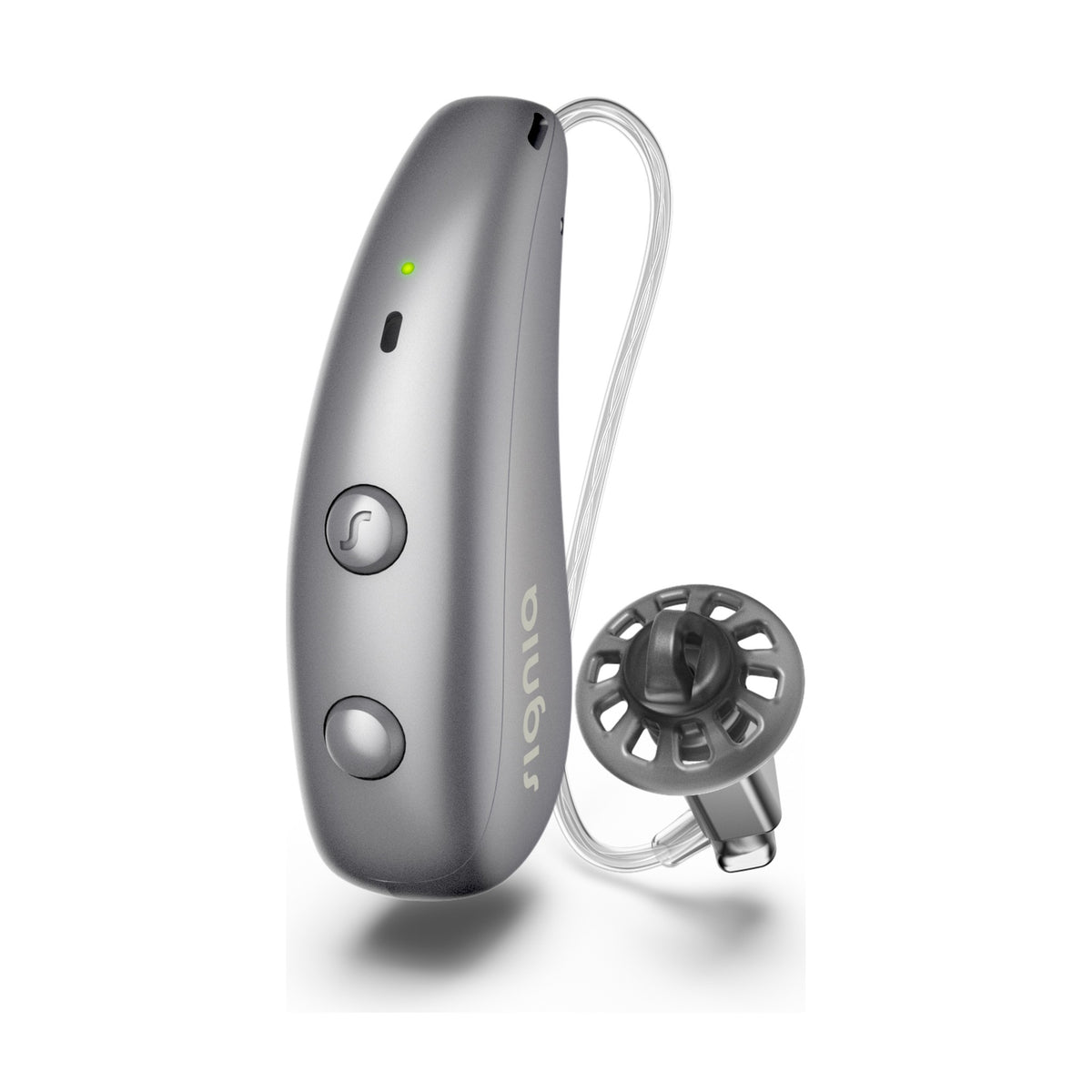 Signia Pure Charge&Go MaX Hinter-dem-Ohr-Hörgerät in der Farbe Titanium Grey