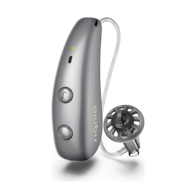 Signia Pure Charge&Go MaX Hinter-dem-Ohr-Hörgerät in der Farbe Titanium Grey