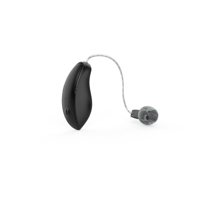 Starkey Omega AI Hinter-dem-Ohr-Hörgerät in der Farbe Tech Black